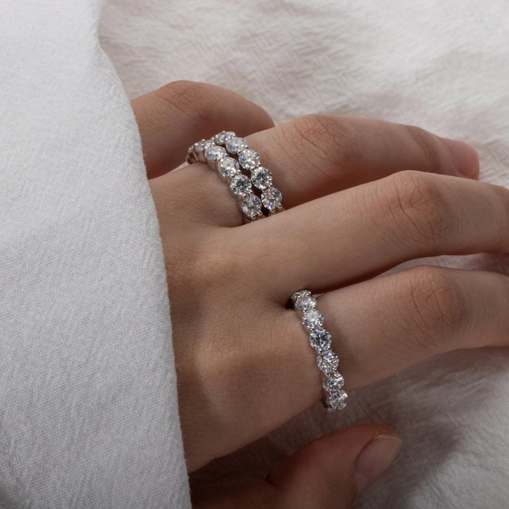 #Certified 4~5ct. t.w. Moissanite Diamond Full Eternity Band Ring NEW - Picture 5 of 16